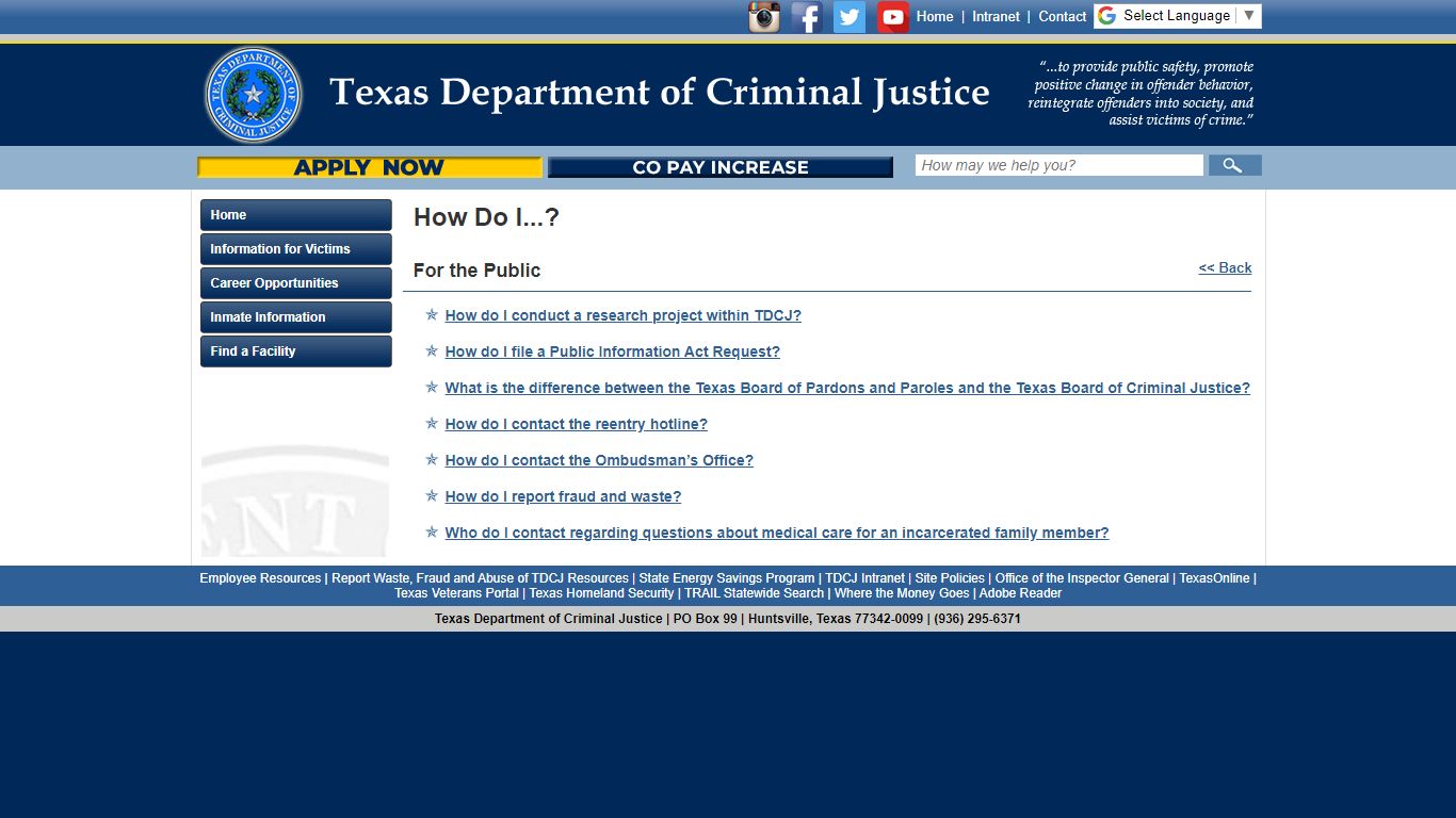 Texas Department of Criminal Justice